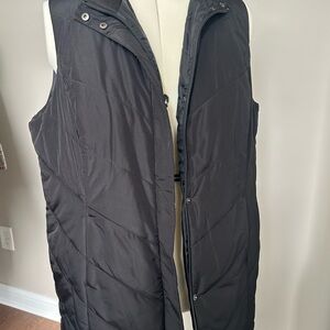 CJ Banks Extra Long Black Quilted Vest